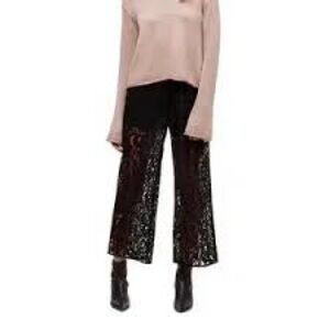 Little Moon Black Lace Wide-Leg Pants Sz 0